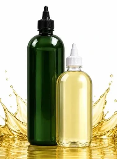Catania-Oils_Squeeze_750mLGreen_500mLClear_Splash&Bottles-web