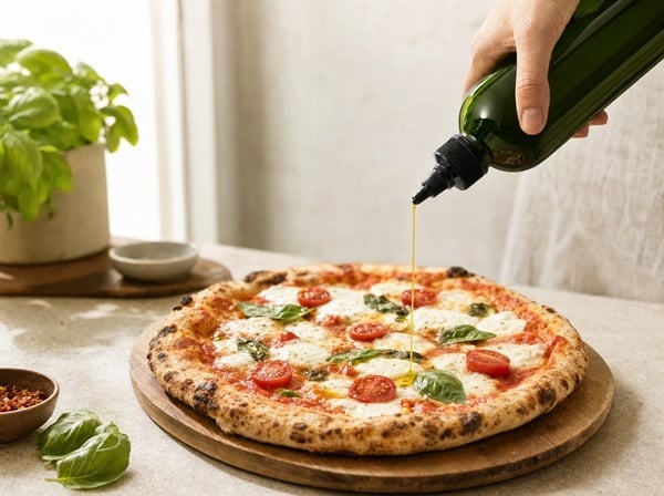 Catania-Oils_Squeeze_Lifestyle_750mL_Green_PizzaDrizzle_Landscape_2