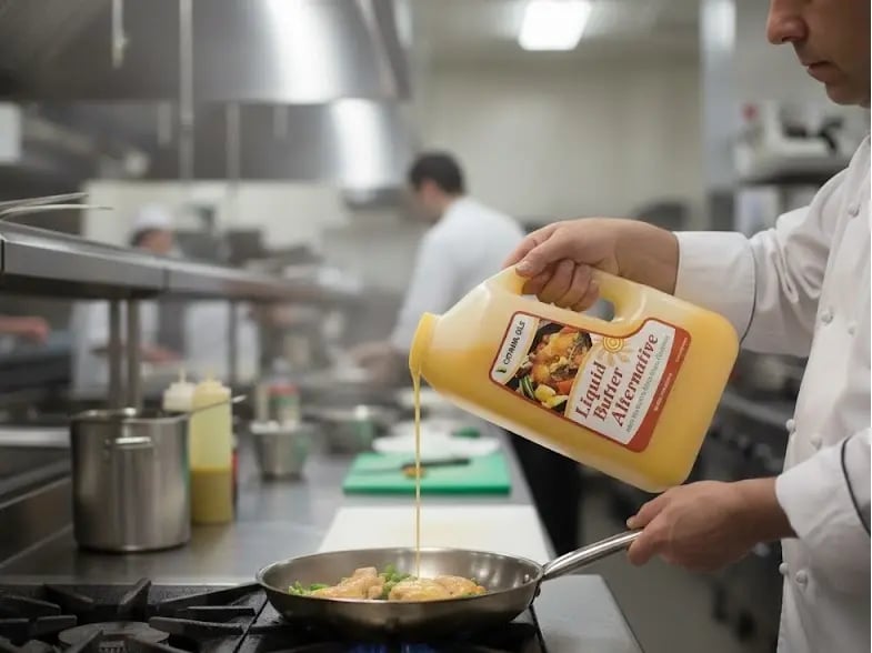 liquid butter alternative in a Boston kitchen